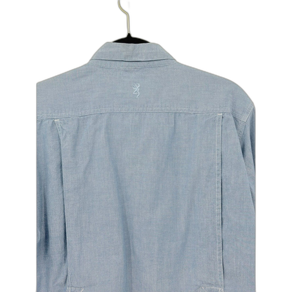 Browning for Her Super Naturals Chambray 100% Cotton Button Up Shirt XL Top - Picture 4 of 11
